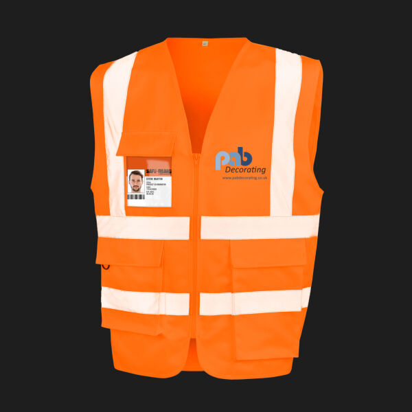 Printed PAB Decorating Left Chest - Heavy Duty Polycotton Security Vest Thumbnail