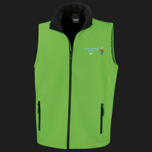 Printed Pentland Plumbing Services Left Chest - Men's Printable Softshell Bodywarmer with Recycled Fleece Inner Thumbnail